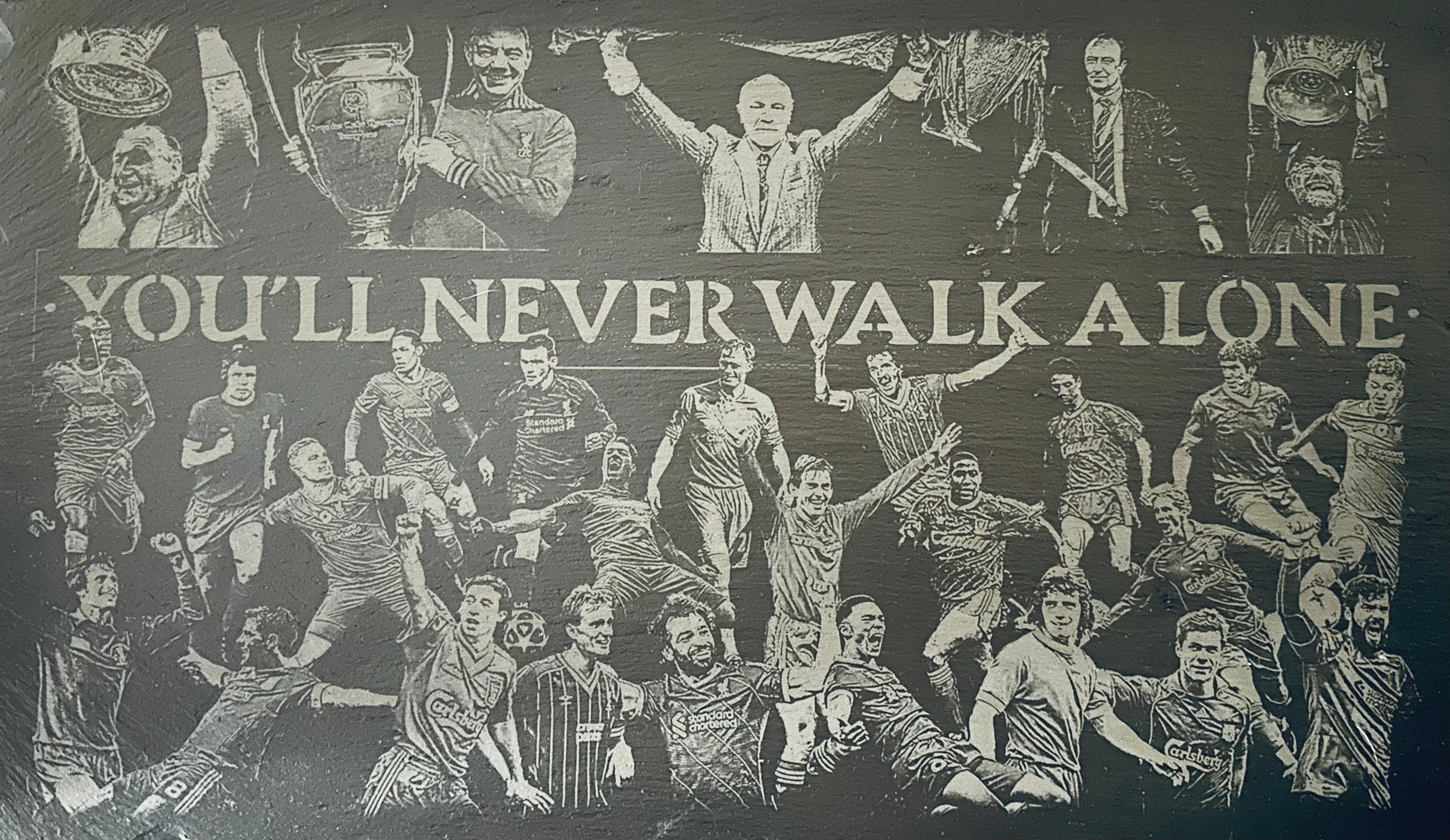 Plaque étain Liverpool FC – You’ll Never Walk Alone, 30x20cm, Neuve, Souvenir
